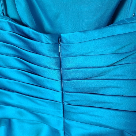 Sorella Vita Blue Gathered Pleat Sweetheart Mini Formal Dress - Size 20 - Picture 3 of 6